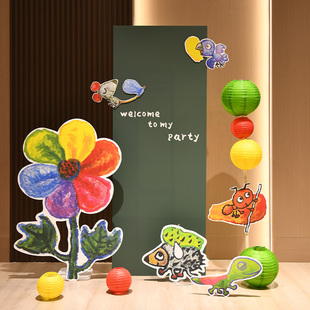 生日kt板定制装饰布置2岁6岁满月周岁背景板宝宝场景儿童