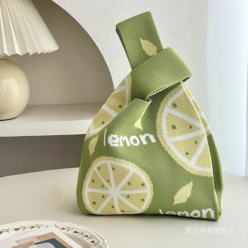 2026新款针织手提手提包手提袋可爱拎包伴手单肩水桶礼品百搭小众