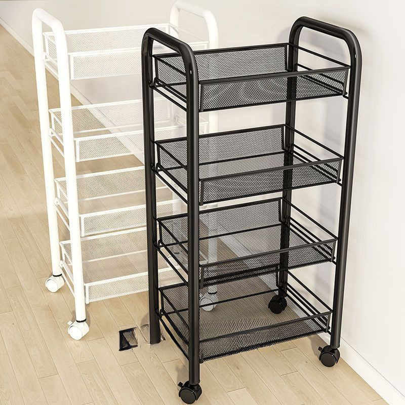 2026厨房置物架菜篮子落地多层储物筐可移动多功能小推车果蔬菜收