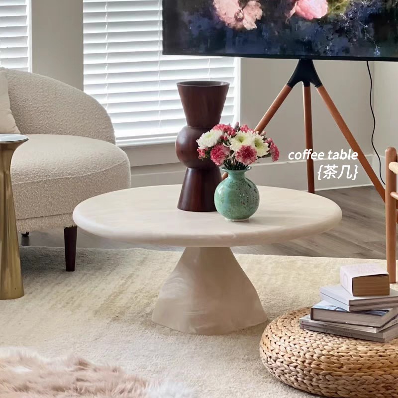 设计师网红圆形玻璃钢客厅小户型