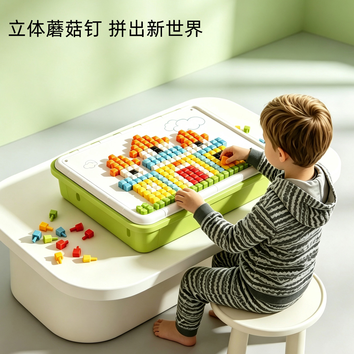 立体大颗粒蘑菇钉玩具