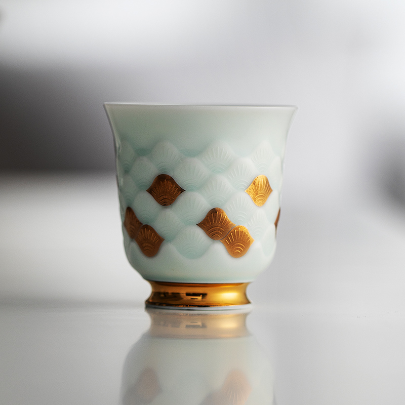 物典大家金鳞玉泥青瓷单只茶杯