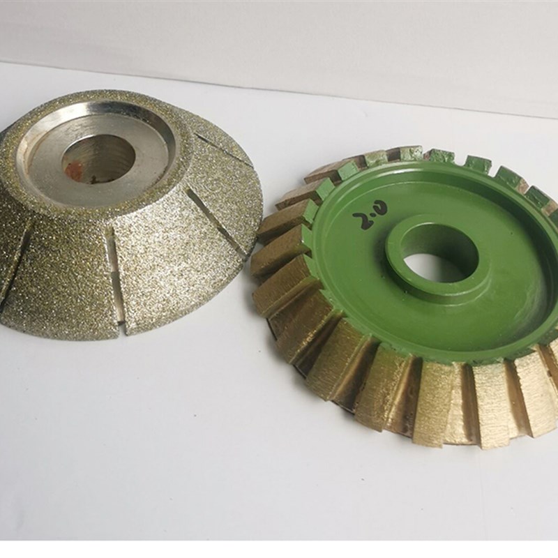 45度角斜边电镀磨轮金刚石磨具石材磨边机锣头大理石倒角碰角磨头