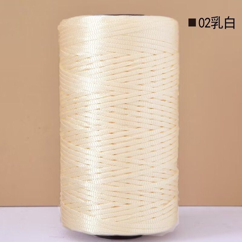 丝光棉麻扁带线夏凉帽手工编织diy钩针勾帽子包包拖鞋坐垫空心线