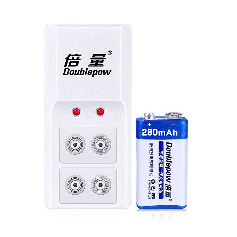 倍量9V充电电池套装镍氢9号280毫安6F22万用表测量仪表体温枪电池