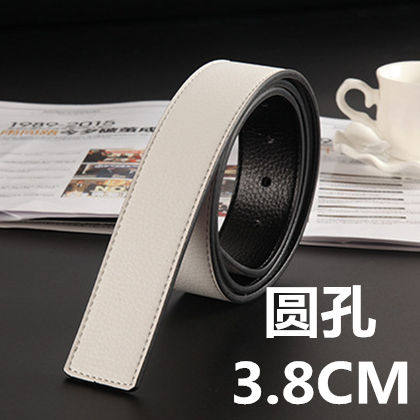 无头皮带男士时尚腰带针扣打孔眼不带头裤带平滑扣潮流带身