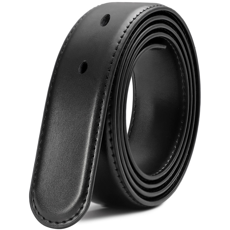 无头皮带男自动扣不带头针扣皮带条打孔腰带平滑扣无扣头皮条