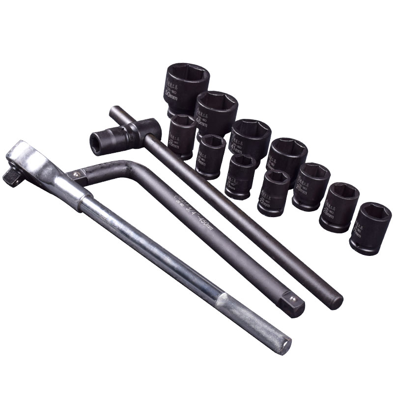 德鹿3/4寸套筒重型加厚短套筒头风炮电动扳手内六角外六角