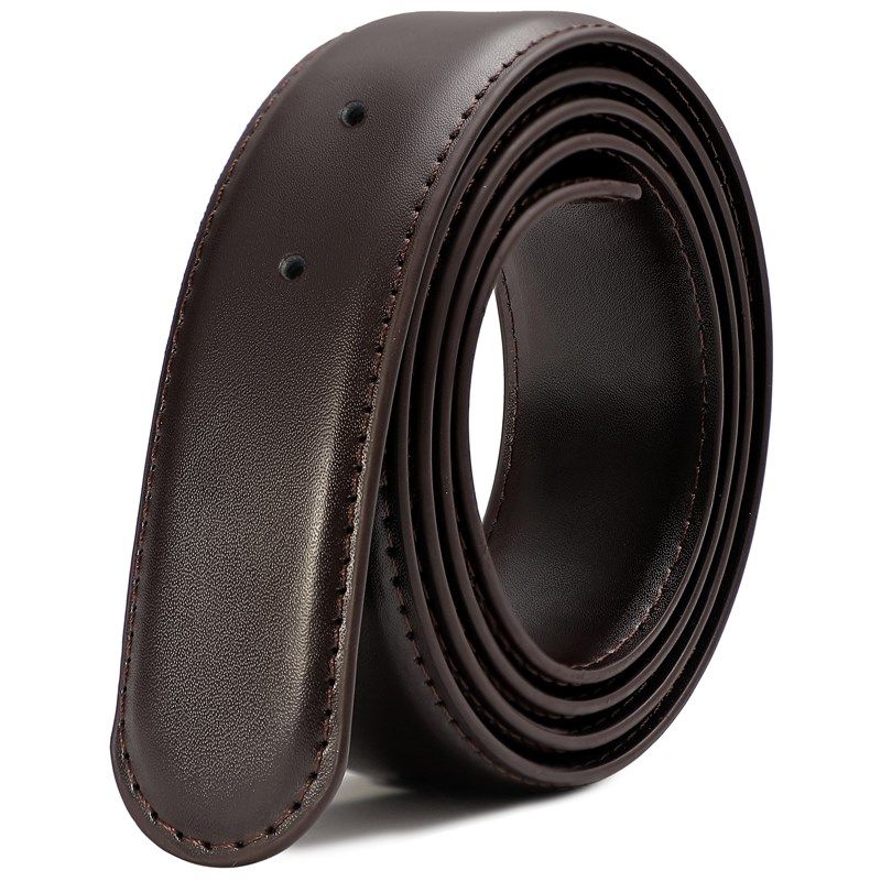 无头皮带针扣男不带头自动扣带身打孔皮带条平滑扣腰带无扣头