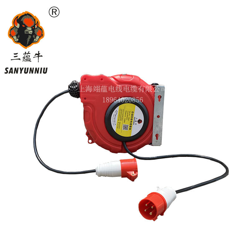 380V自动伸缩线盘电缆盘卷线器绕线盘四芯三相四线带自动布线功能