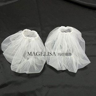 韩式礼服短款黑色网纱手套抹胸婚纱礼服配饰遮手臂袖袖子新娘手套