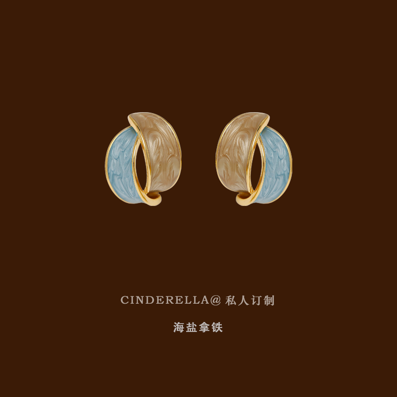 「海盐拿铁」法式复古女小众耳夹