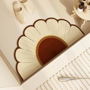 半圆形浴室地垫卫生间硅藻泥吸水软垫淋浴房门口防滑地毯厕所脚垫