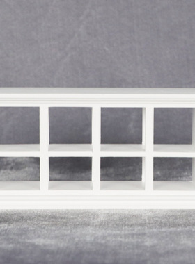 1:12娃娃屋dollhouse迷你家具烘培坊商店场景diy白色蛋糕柜格子柜