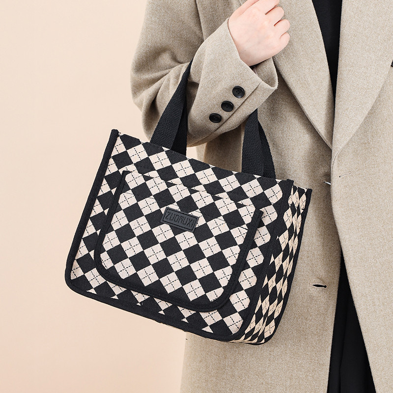 佐木希手提包字母大容量帆布女士