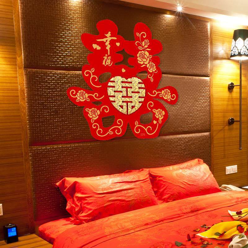 单字贴喜女大方xzby-001门上喜字超大农村婚礼置布中式囍字窗贴婚