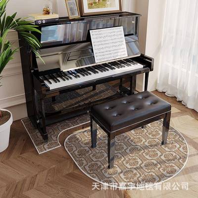 轻奢立式钢琴隔音地毯消音隔热防潮地毯吸音降噪钢琴凳格子脚垫子