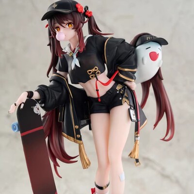 动漫GK手办动漫二次元美少女模型滑板潮服现代服胡桃手办摆件礼物