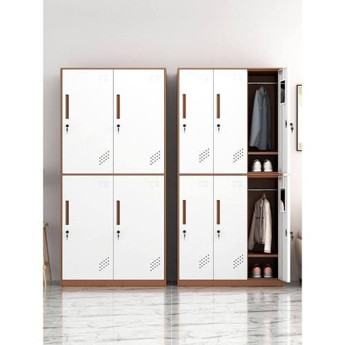 钢制员工宿舍更衣柜子储物柜带锁铁皮鞋柜4门6门健身房浴室换衣柜