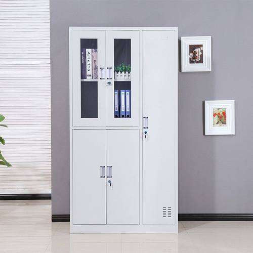 钢制五门更衣柜职工衣柜员工柜办公室玻璃更衣柜带锁文件柜铁皮柜