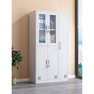 广州五门更衣柜储物柜带锁员工换衣柜办公室玻璃铁皮资料文件柜子