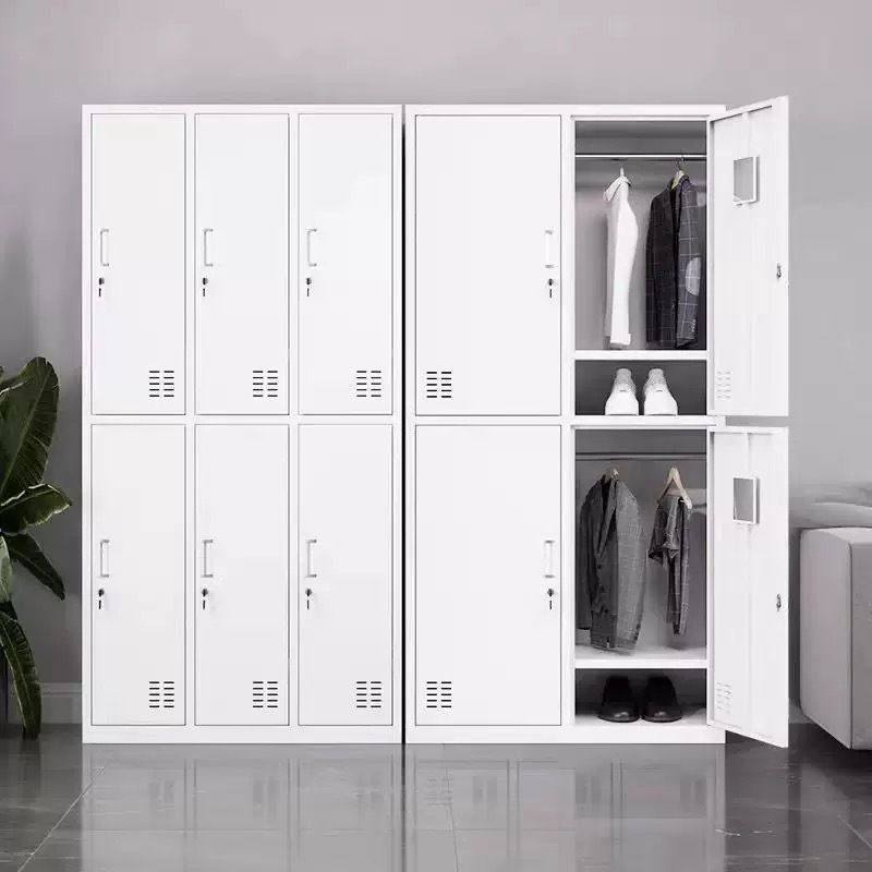 文件员工储物柜子学生带锁宿舍更衣柜教室车间工厂存包铁皮柜简约