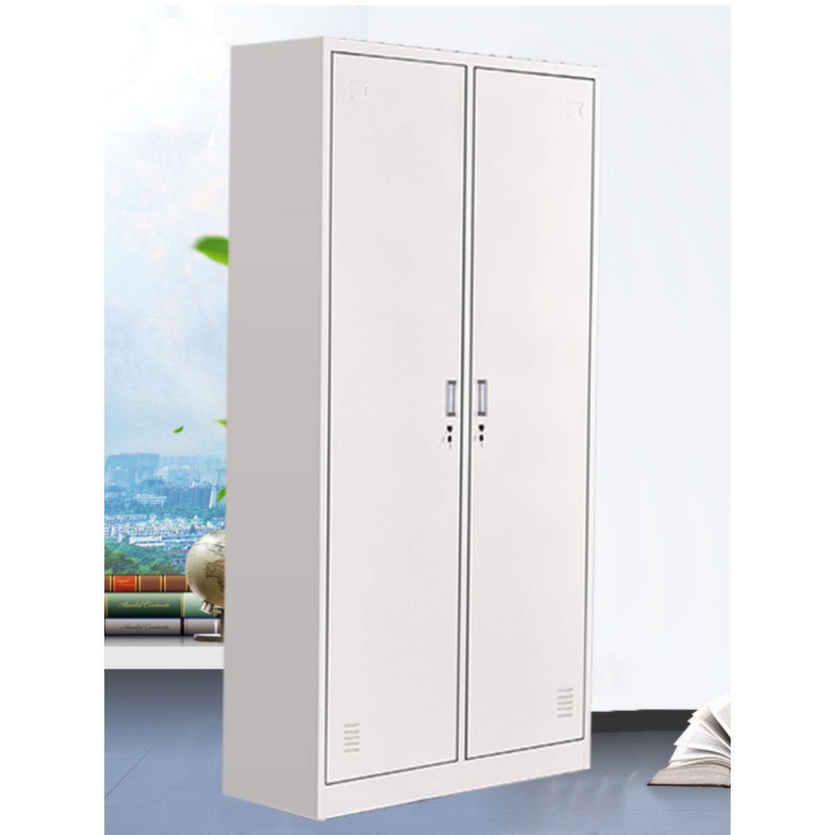 新款二门双门更衣柜员工柜铁皮职工两门柜带锁存包柜鞋柜多门柜子,商业/办公家具,办公储物柜,淘宝优惠券,粉丝福利购,淘宝优惠卷