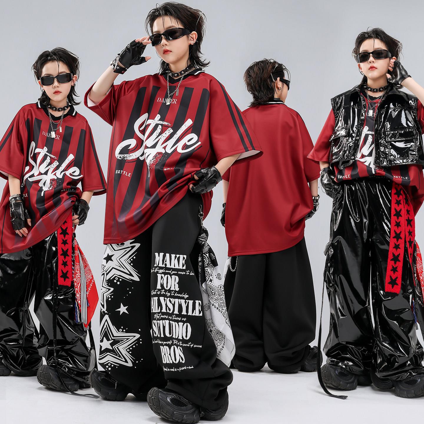 街舞儿童潮服嘻哈男童黑