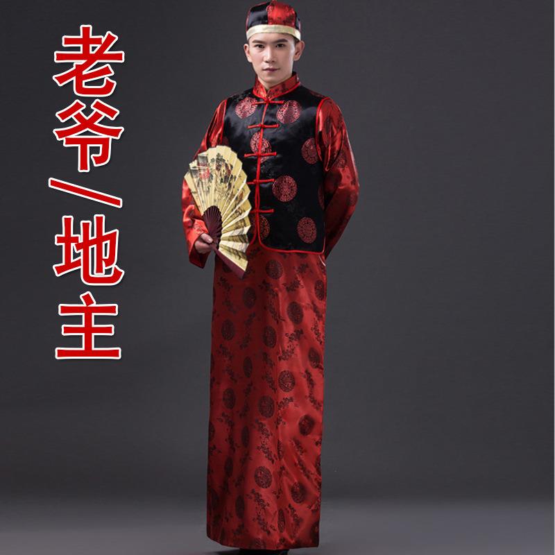 中式复古结婚唐装新郎长