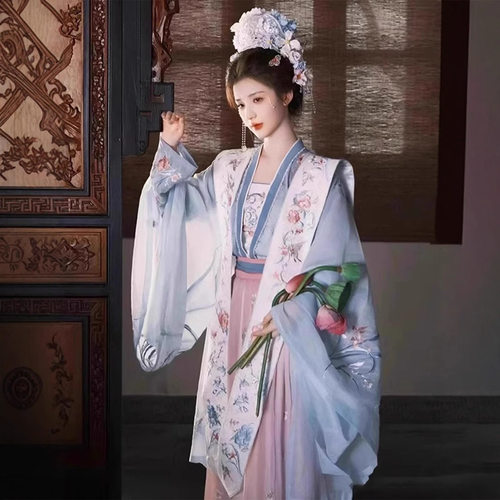 原创宋制绝美汉服女2026新款超仙刺绣大袖衫改良齐腰国风日常古装