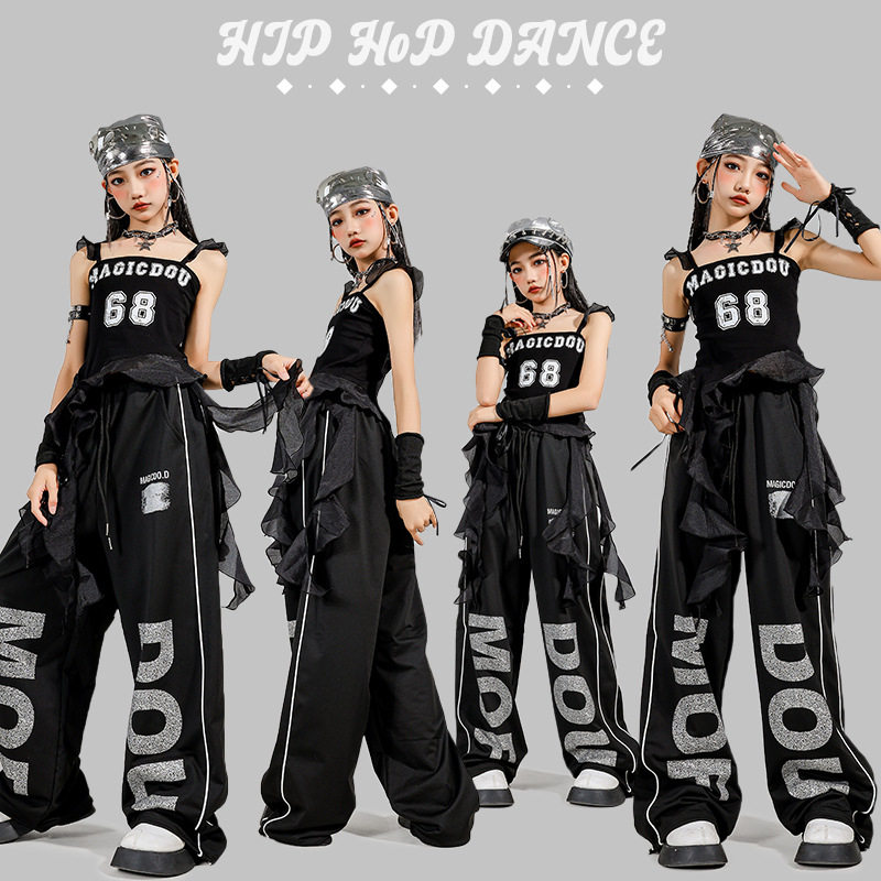 女童爵士舞服装走秀露脐