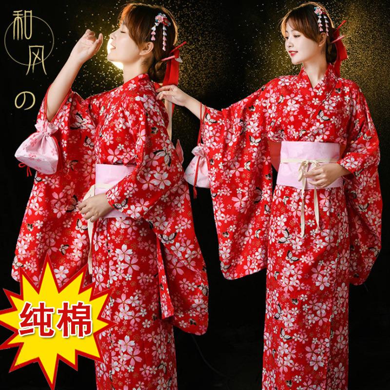 日本和风印花和服棉烫金