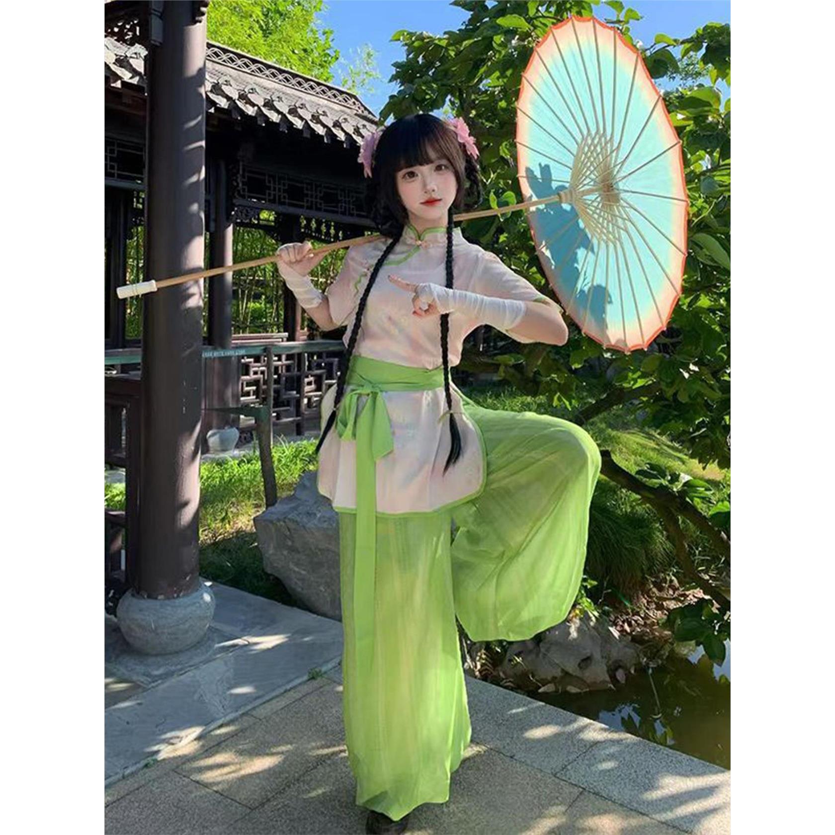 原创中华娘cos小厨娘立领