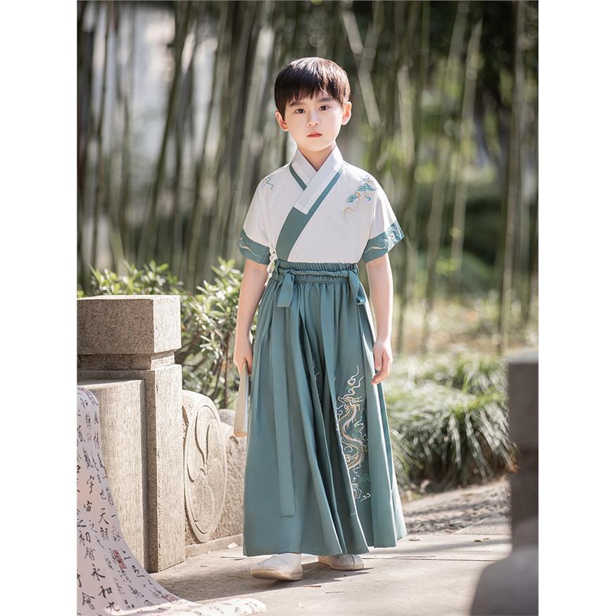 汉服男童2026夏季薄款短