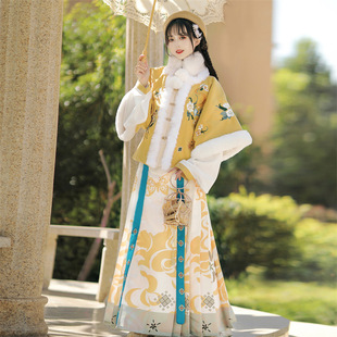 锦瑟流年原创明制袄裙汉服女2025新款冬季改良加厚马面裙套装古装