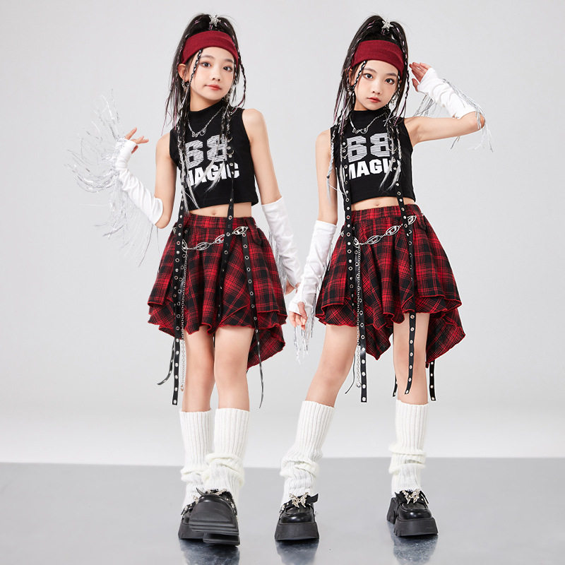 爵士舞服装女童露脐炸街