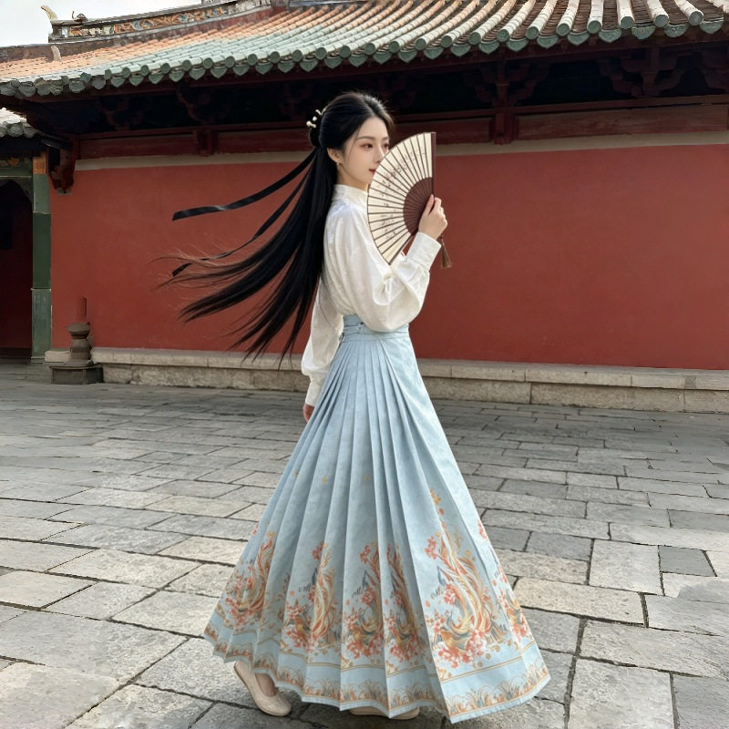 新款织金妆花马面裙日常通勤古典风新中式国风9对折汉服长裙女