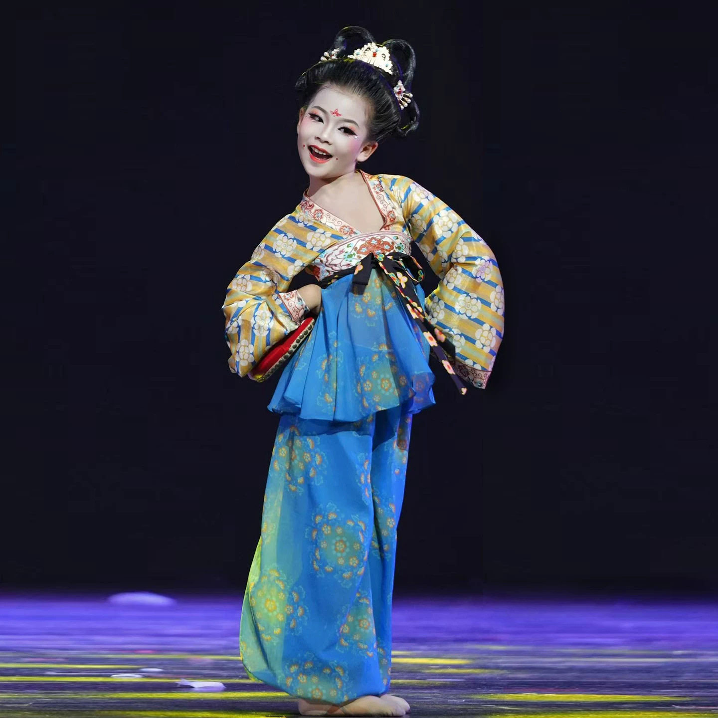 原创汉服女童2026新款改良连体裤儿童舞蹈演出服宝宝国风超仙古装