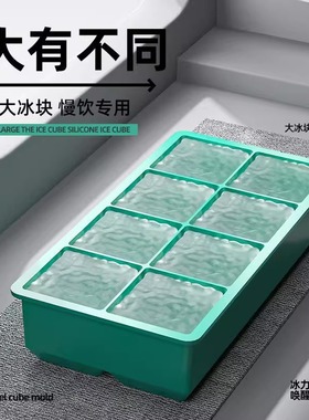 大冰块模具大号食品级软硅胶带盖冰格家用方冰制冰盒冻冰块的神器