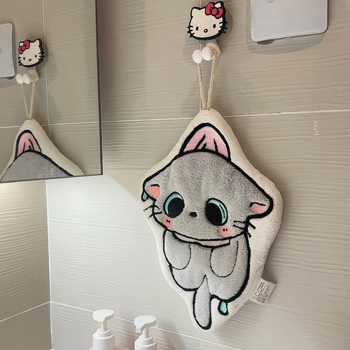 卡通擦手毛巾珊瑚绒厨房卫生间