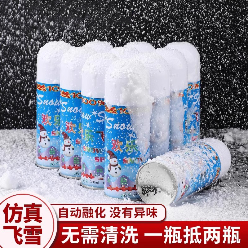 仿真白色飞雪喷雾泡沫雪花喷雪罐