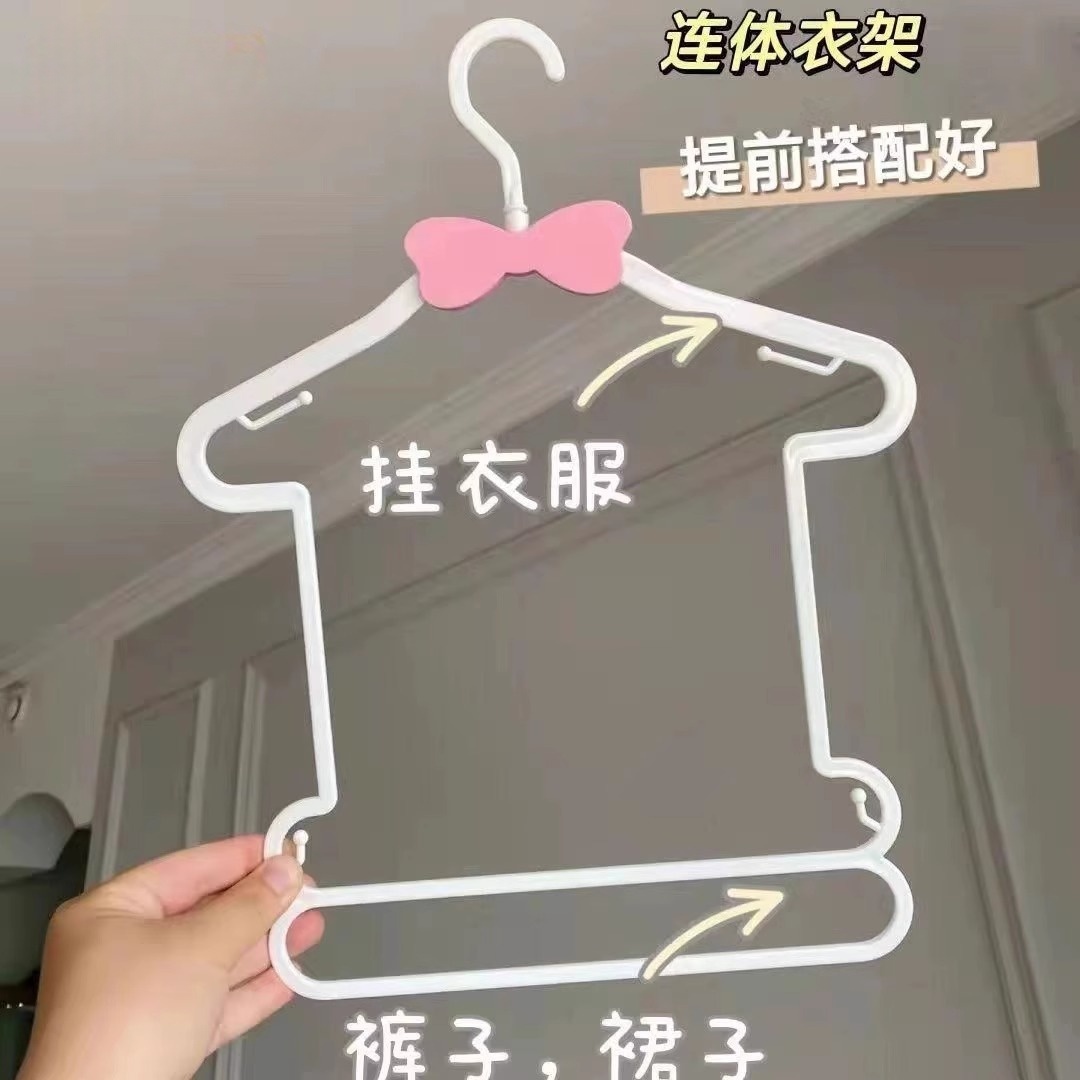 儿童套装衣架宝宝蝴蝶结连体衣架衣撑童装店小孩婴儿一体式衣架子