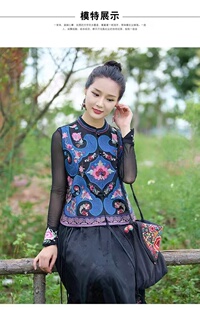 新款女装民族风立领重工刺绣满绣马甲国风时尚百搭款均码外穿背心