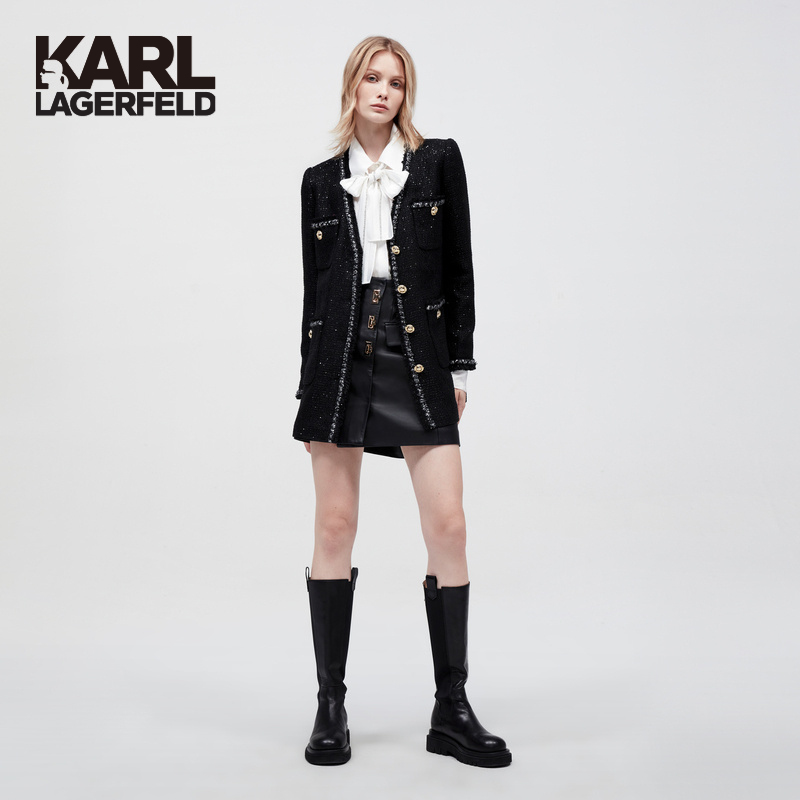 KarlLagerfeld粗花呢直筒