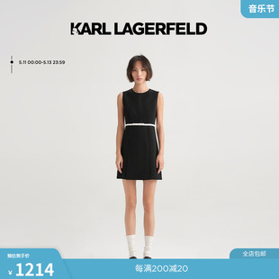 黑色女收腰连衣裙老佛爷 新款 LAGERFELD卡尔拉格斐2023年夏装 KARL