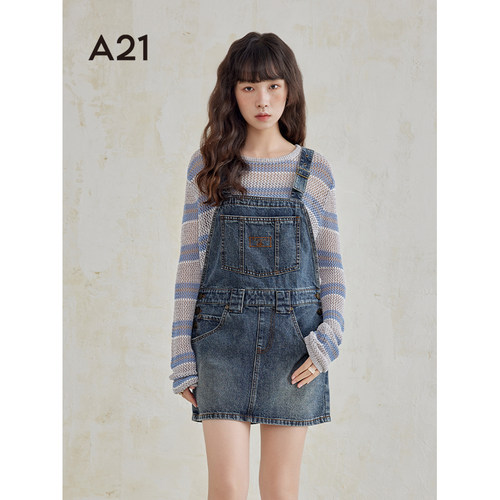 A21女装夏季背带裙2024新款