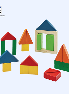 plantoys蒙氏早教益智启蒙分数积木套装几何形状匹配儿童玩具5467