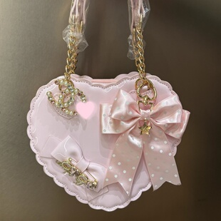 绵羊泡芙爱心包包挂波点蝴蝶结挂件sbw配件洛丽塔挂饰小香风配件