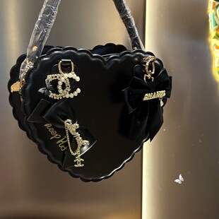 绵羊泡芙爱心包黑色小香风蝴蝶结挂件sbw配件洛丽塔包包挂饰配件
