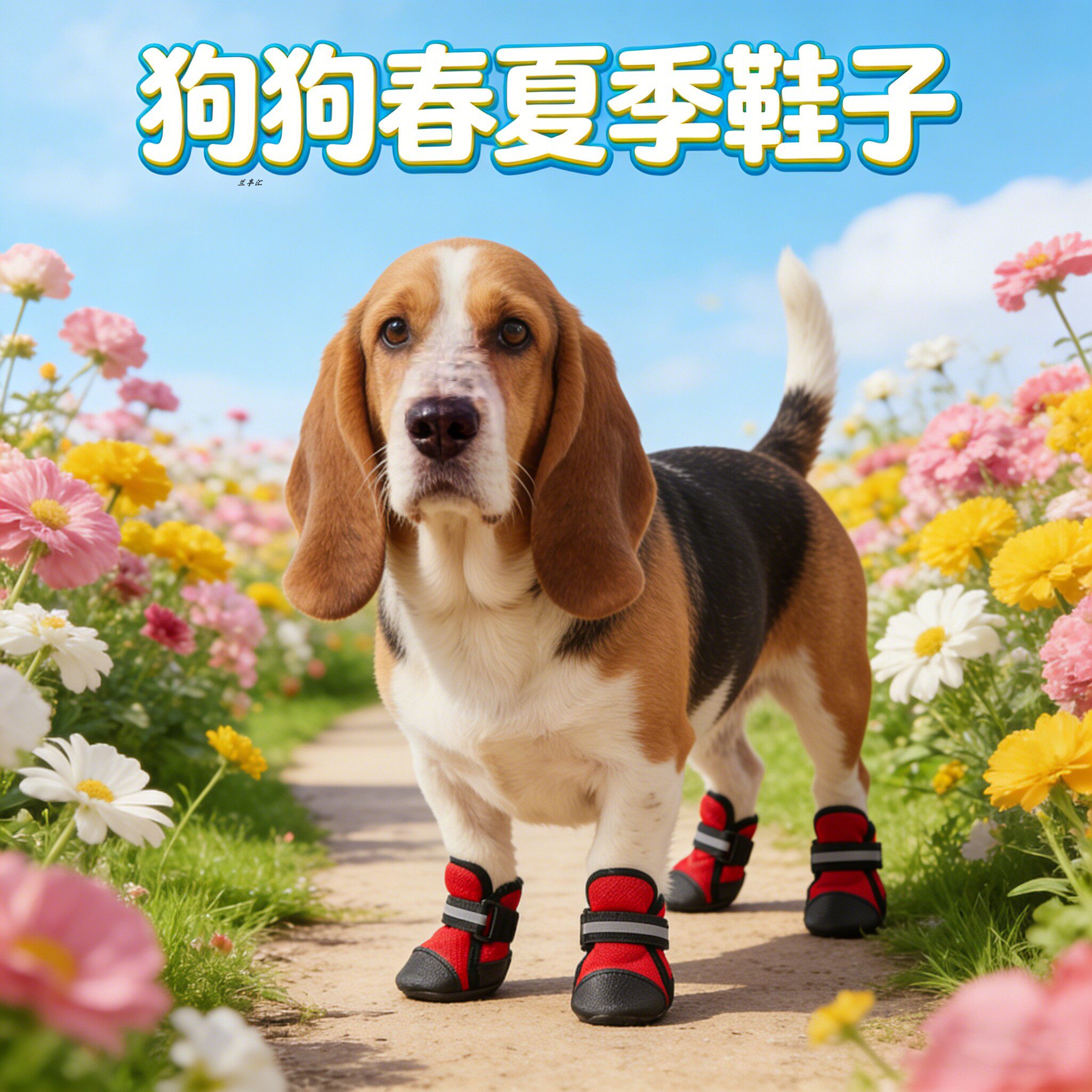 宠物狗狗鞋子巴吉度专用大型犬软底甩不掉春夏季透气大狗凉鞋四季